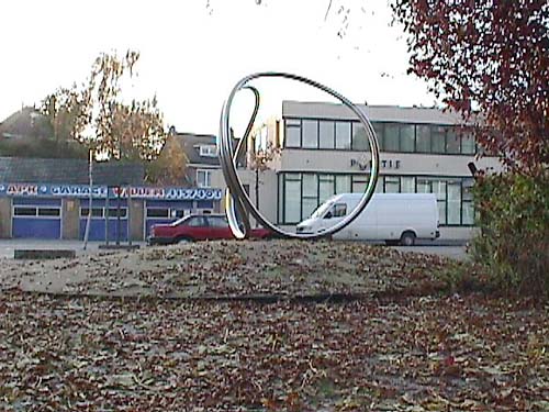 Rotterdam Holland and the sculpture of Lucien den Arend - his site specific sculptures ordered by the city of Rotterdam - Alexandepolder - Overschie - Marconiplein