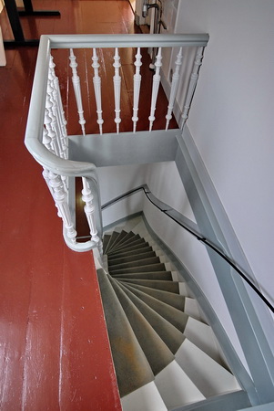 Het trappenhuis is origineel.