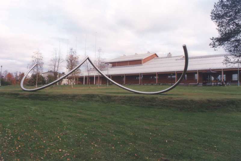 Homage to El Lissitzky - land art project with red steel element.