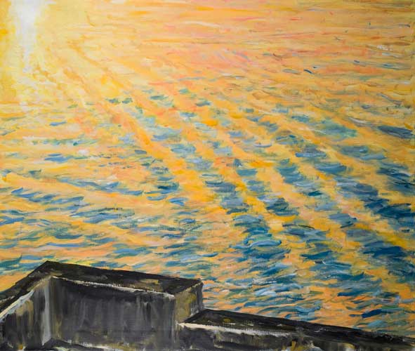 oil painting, sunset - Wim Drion, painter