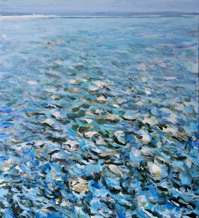 2014 - oil painting on canvas - "swimmer" sea - 110x120cm