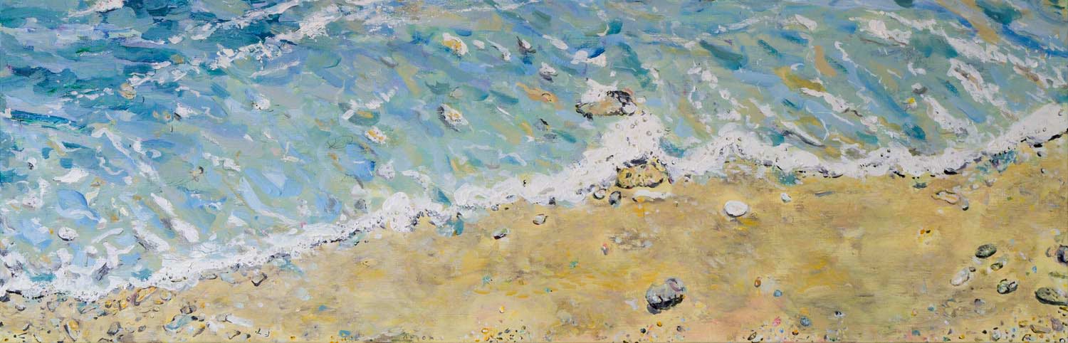 2014 - oil painting on canvas - beach voutakos II - 156x50cm