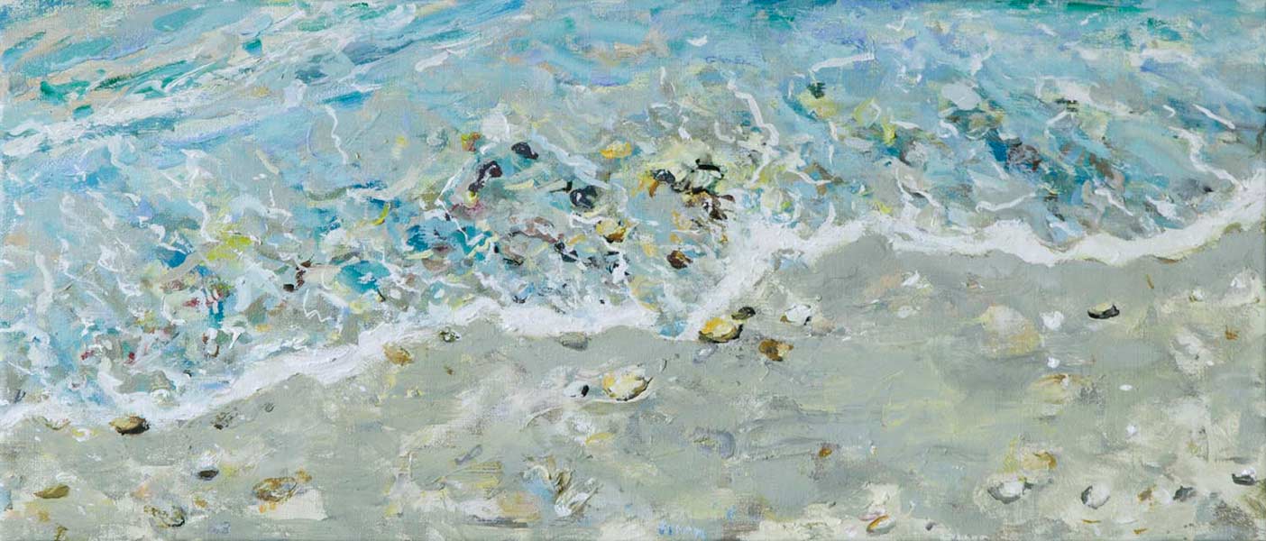 2014 - oil painting on canvas - "flisfos" beach) - 70x30cm