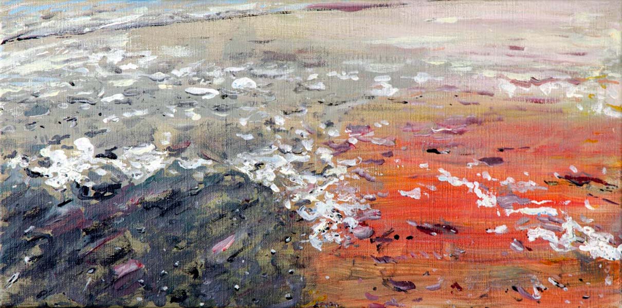 Texel foam / beach - 60x29cm - 2015 - oil paint on canvas