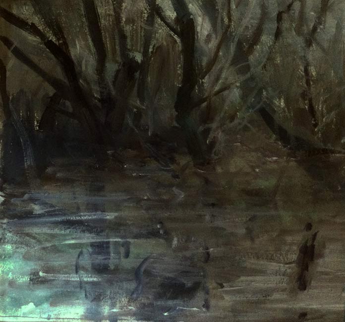 oever olieverf op papier 32 x33 cm 2013