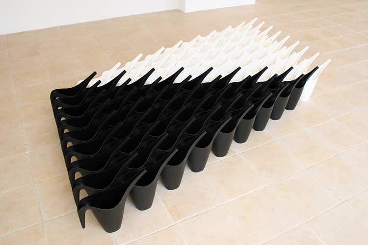 untitled - 2010 - 90 plastic watering cans - studio, Den Helder, The Netherlands