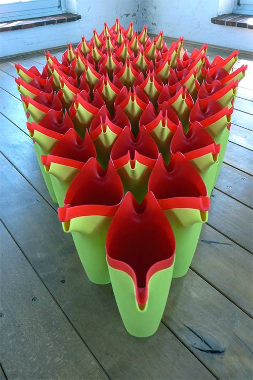 untitled - 2010 - 98 plastic watering cans -  studio, Den Helder, The Netherlands