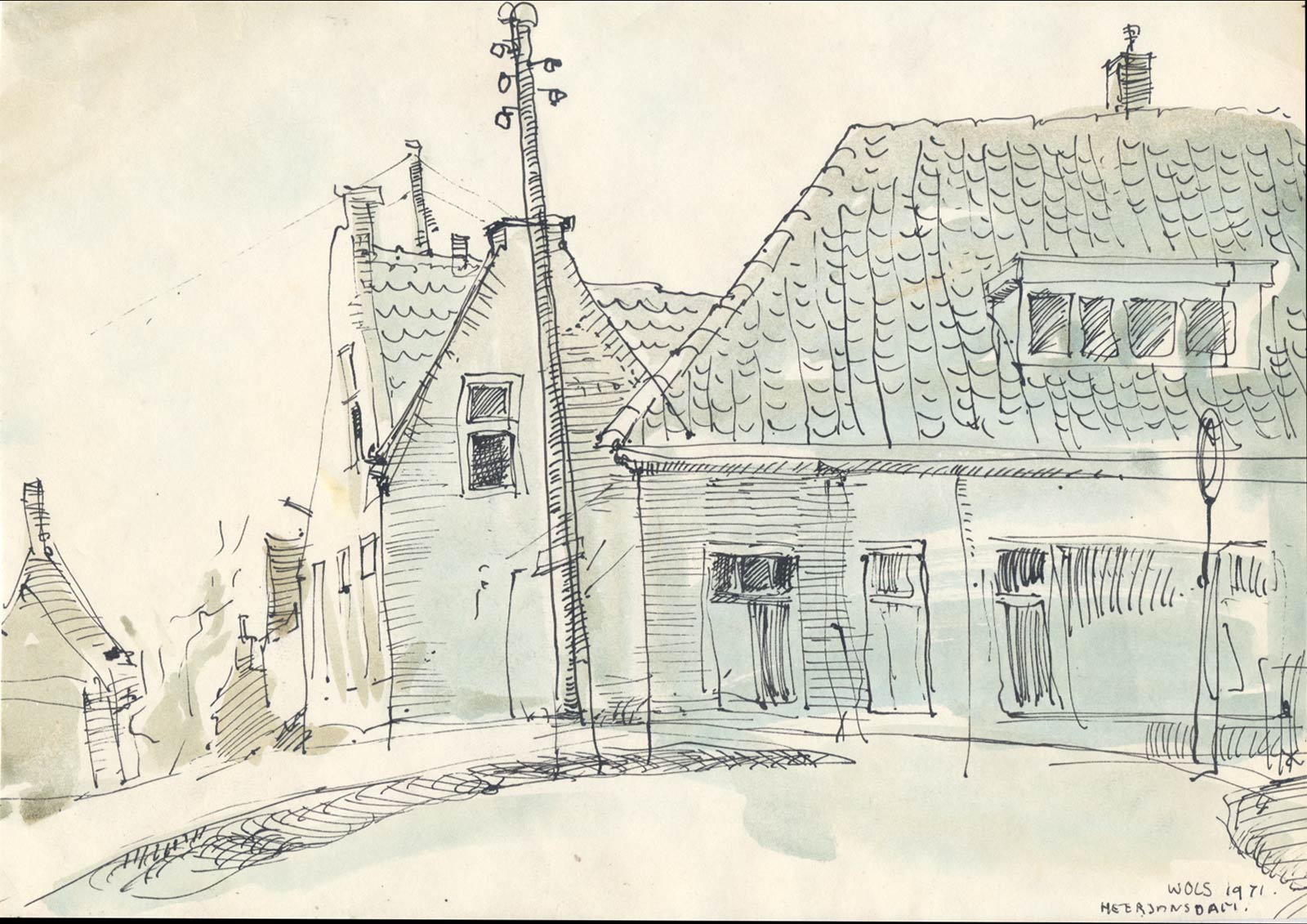 Heerjansdam - pen and ink and wash on paper